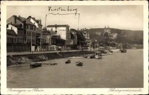 Ak Remagen am Rhein, Furstenberg, Rheinufer, Rheinpromenade,  Architektur