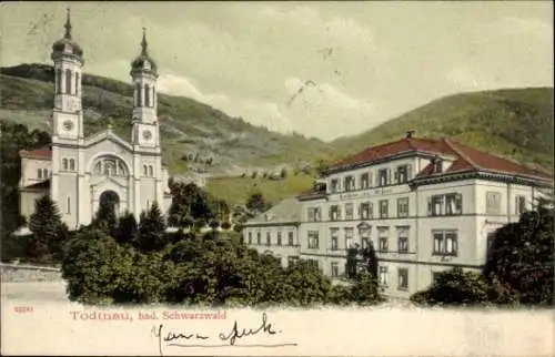 Ak Todtnau im Schwarzwald, Kirche, Gasthof