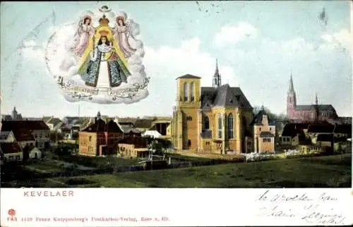 Ak Kevelaer am Niederrhein,  Kirche, Engel, Landschaft,  Architektur