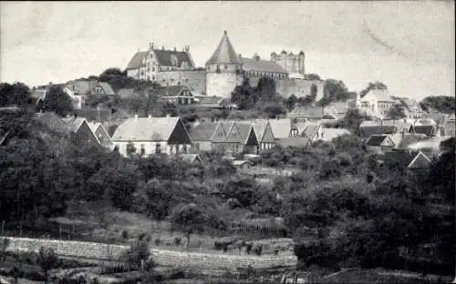 Ak Bad Bentheim Niedersachsen, Blick auf die Innenstadt, Burgmauern, Pulverturm