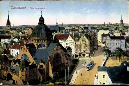 Judaika Ak Dortmund im Ruhrgebiet, Synagoge, Panorama