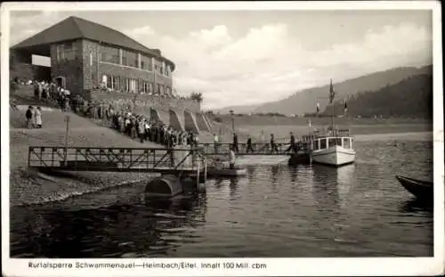 Ak Schwammenauel Heimbach in der Eifel, Rurtalsperre Schwammenauel