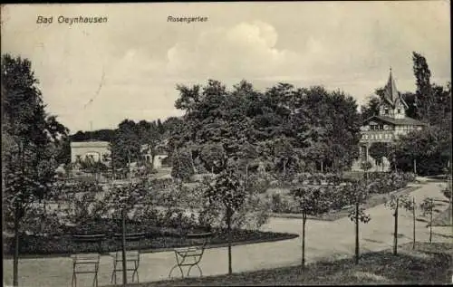 Ak Bad Oeynhausen in Westfalen, Rosengarten, Gartenlandschaft,  Architektur