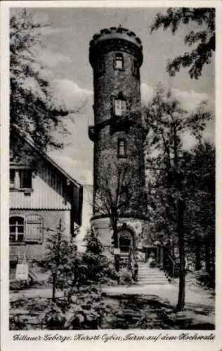 Ak Oybin in der Oberlausitz, Turm auf dem Hochwald, Zittauer Gebirge