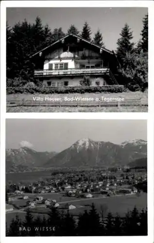 Foto Ak Bad Wiessee in Oberbayern, Villa Hauser, Panorama, Tegernsee