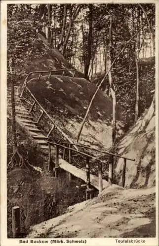 Ak Buckow in der Märkischen Schweiz, Teufelsbrücke