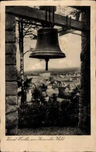 Ak Hartha Hintergersdorf Tharandt im Erzgebirge, Glocke mit Blick über den Ort