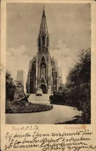 Ak Kiel, Garnisonkirche,  Architektur, schwarz-weiß, 1906
