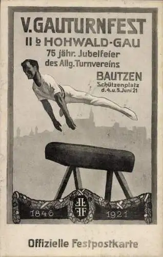 Ak Bautzen in der Oberlausitz, V. Gauturnfest II Hohwald Gau, Jubelfeier 1946 bis 1921, Turner