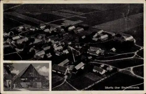 Ak Säuritz Panschwitz Kuckau in der Oberlausitz, Fliegeraufnahme, Erbgericht