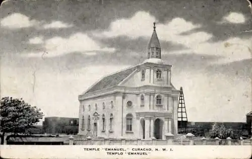 Ak Willemstad Curaçao Niederländische Antillen Karibik, Tempel Emanuel