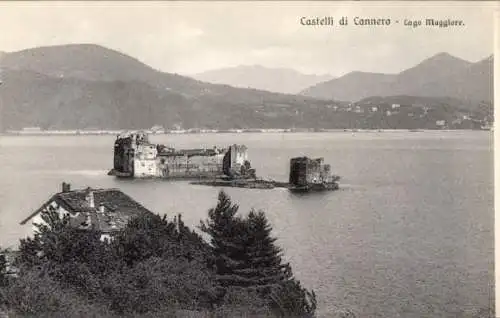Ak Cannero Riviera Lago Maggiore Piemonte, Historische Burgen im Wasser, schöner Ausblick auf die