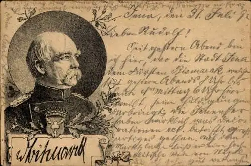 Vorläufer Litho Fürst Otto von Bismarck, Porträt
