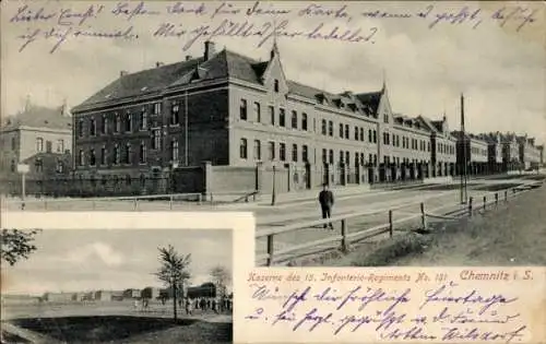 Ak Chemnitz in Sachsen, Kaserne 15. Infanterie-Regiment No. 181