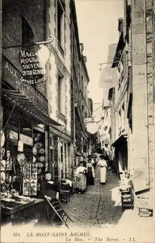 Ak Le Mont Saint Michel Manche, Straßenansicht
