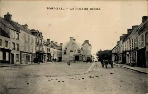 Ak Port Bail Portbail Manche, La Place du Marché