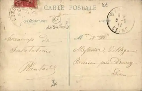 CPA Condé-sur-Huisne Orne, vue du rue