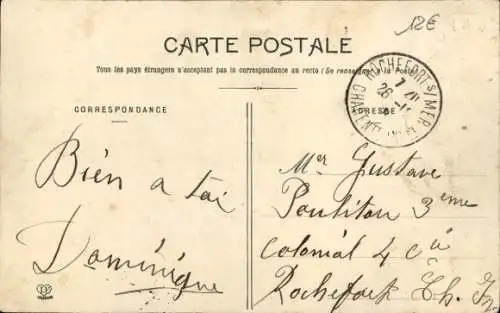 Ak Monein Pyrénées Atlantiques, Straße in   Architektur, Personen