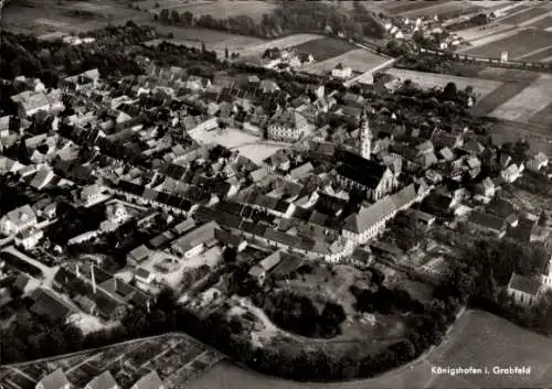 Ak Bad Königshofen im Grabfeld Unterfranken, Fliegeraufnahme