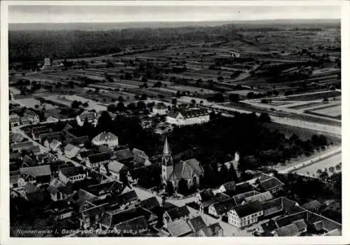 Ak Nonnenweier Schwanau in Baden, Fliegeraufnahme