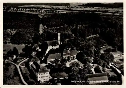 Ak Bödigheim Buchen im Odenwald Baden, Fliegeraufnahme, Schloss, Burg