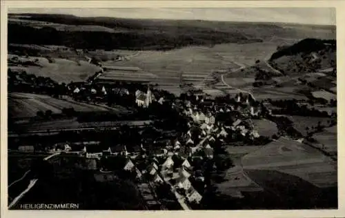 Ak Heiligenzimmern Rosenfeld im Zollernalbkreis Württemberg, Fliegeraufnahme, Gasthaus zum Ochsen
