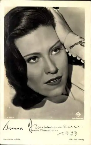 Ak Schauspielerin Anna Dammann, Portrait, Autogramm