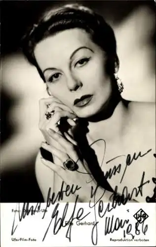 Ak Schauspielerin Elfe Gerhard, Portrait, Autogramm, UfA