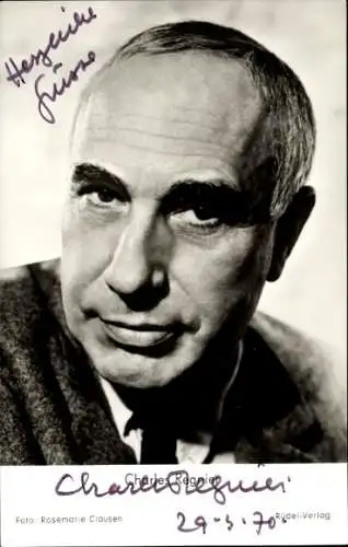 Ak Schauspieler Charles Regnier, Portrait, Autogramm