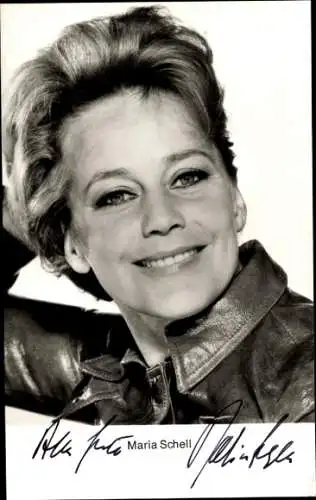 Ak Schauspielerin Maria Schell, Portrait, Autogramm