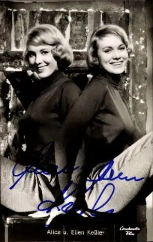 Ak Schauspielerinnen und Sängerinnen Alice und Ellen Keßler, Film Der Graf von Luxemburg, Autogramme