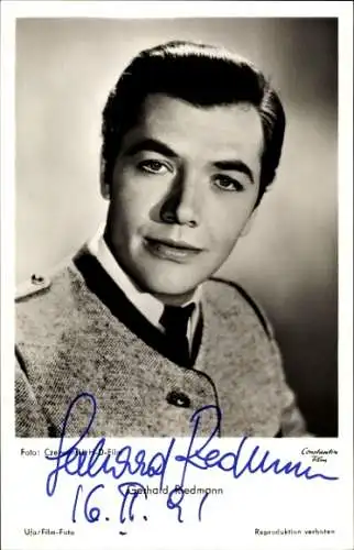 Ak Schauspieler Gerhard Riedmann, Portrait, Autogramm