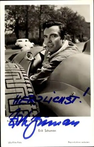Ak Schauspieler Erik Schuman, Portrait, Autogramm