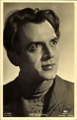 Ak Schauspieler Will Quadflieg, Portrait, Ross A 3143/2, Autogramm