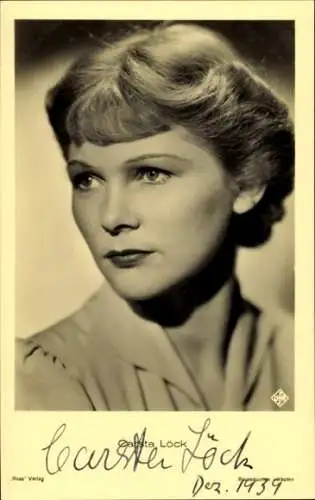 Ak Schauspielerin C. Löck, Portrait, Autogramm