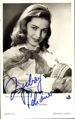 Ak Schauspielerin Ingeborg Schöner, Portrait, Film Küss mich noch einmal, Autogramm