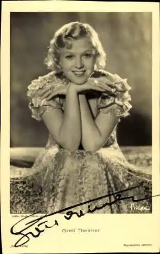 Ak Schauspielerin Gretl Theimer, Portrait, Ross Verlag 7441 1, Autogramm
