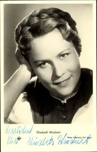 Ak Schauspielerin Elisabeth Wischert, Portrait, Autogramm