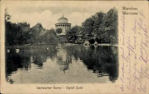 Ak Warszawa Warschau Polen, Sächsischer Garten