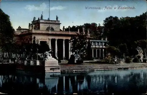 Ak Warschau Polen, Palast, Palac w. Lazienkach