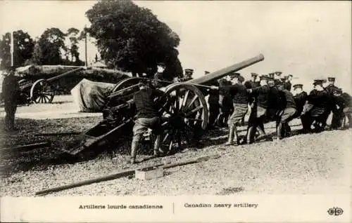 Ak Kanadische schwere Artillerie, Geschütz, 1. WK