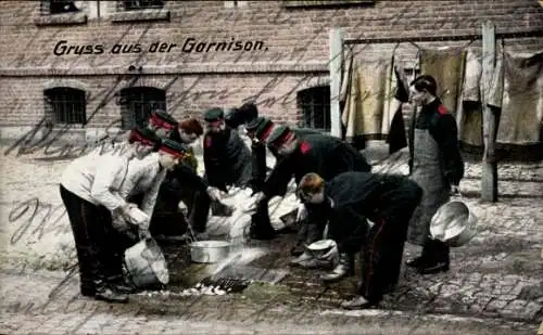 Ak Gruß aus der Garnison, Soldaten