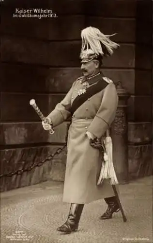 Ak Kaiser Wilhelm II., Jubiläumsjahr 1913, Paradeuniform, Marschallstab