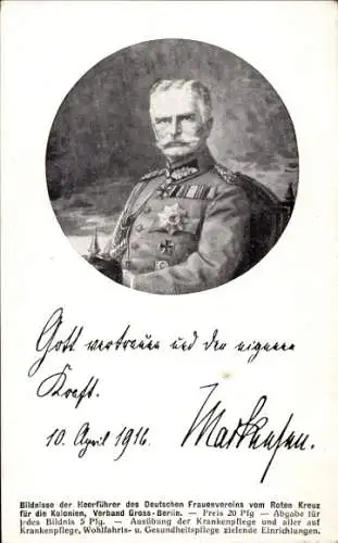 Ak Generalfeldmarschall August von Mackensen, Gott vertraun und der eigenen Kraft, 1916