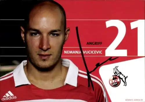 Autogrammkarte Fußballer Nemanja Vucicevic, 1. FC Köln, Autogramm