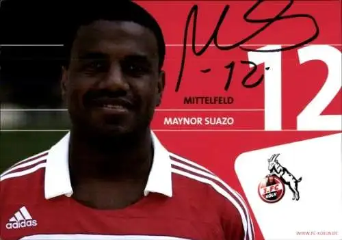 Autogrammkarte Fußballer Maynor Suazo, 1. FC Köln, Autogramm