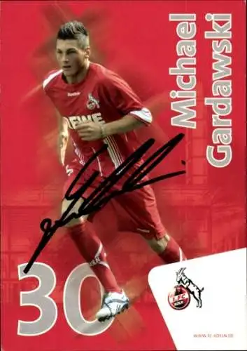 Autogrammkarte Fußballer Michael Gardawski, 1. FC Köln, Autogramm
