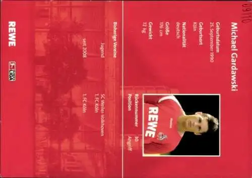 Autogrammkarte Fußballer Michael Gardawski, 1. FC Köln, Autogramm