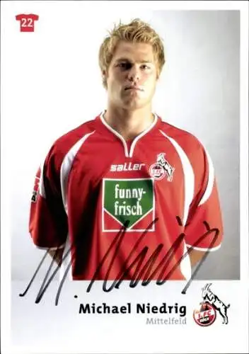 Autogrammkarte Fußballer Michael Niedrig, 1. FC Köln, Autogramm