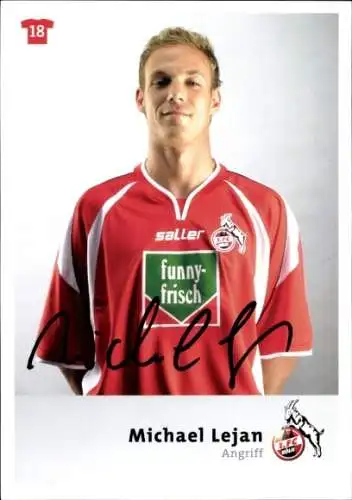 Autogrammkarte Fußballer Michael Lejan, 1. FC Köln, Autogramm